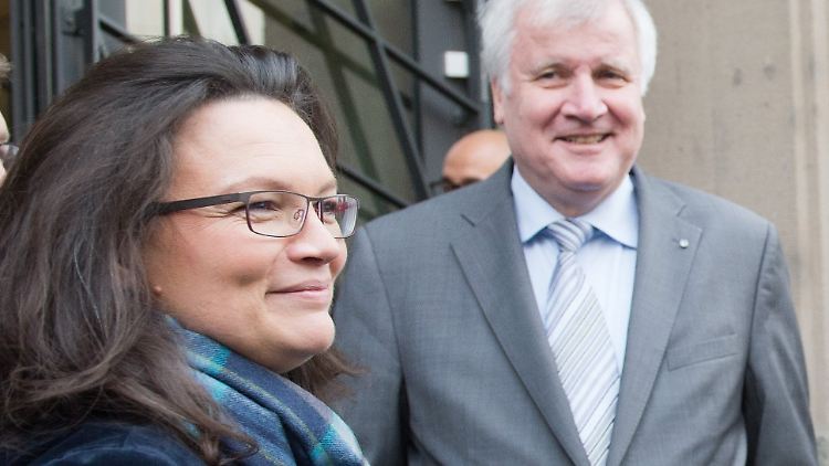 Verstehen sich offensichtlich prächtig: Seehofer und Nahles.