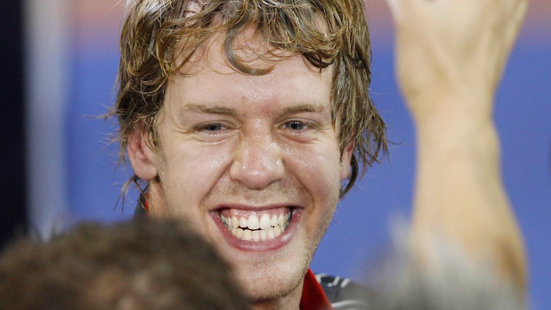 Da strahlt er: Sebastian Vettel.