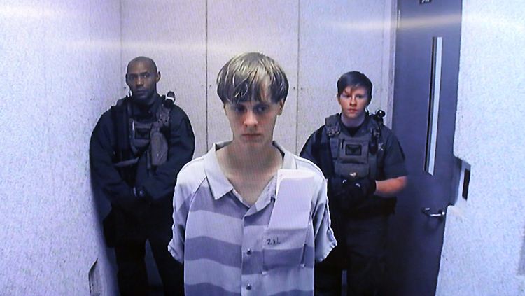 Dylann Roof bei seiner ersten Anhörung.