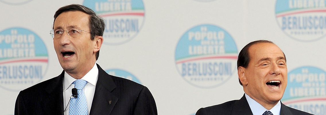 Fini und Berlusconi - die Eintracht ist Geschichte.