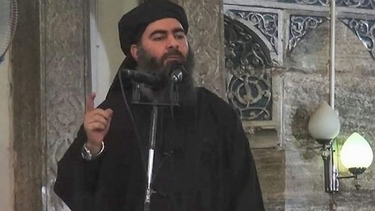 Eines der wenigen Fotos von al-Bagdadi: Der Terror-Chef ruft 2014 in Mossul sein "Kalifat" aus. 