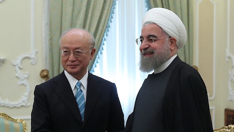 In Teheran sprach Irans Präsident Ruhani mit IAEA-Chef Amano.