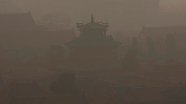 Smog über Peking: Die Verbotene Stadt am Tiananmen-Platz mit dem Kaiserpalast ist kaum noch zu erkennen.