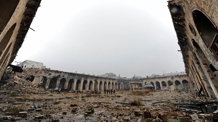 Die Überreste der Umayyaden-Moschee in Aleppo.
