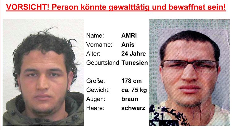 Anis Amri wird mittlerweile europaweit gesucht. 