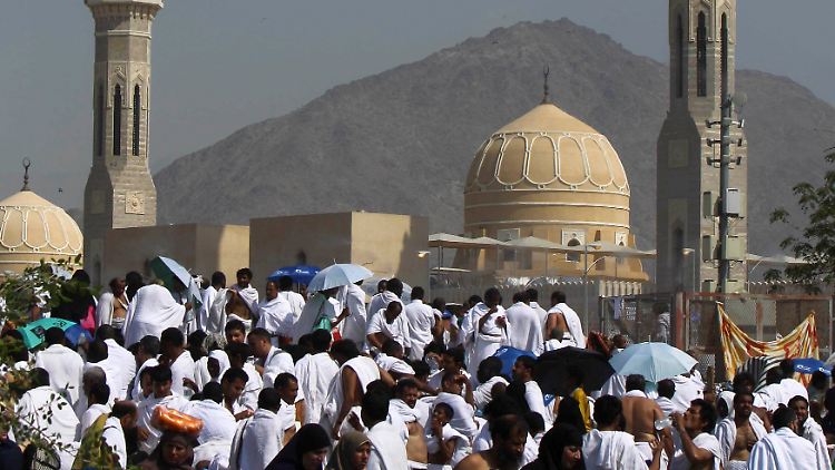 Blick auf den Arafat in der Nähe von Mekka.