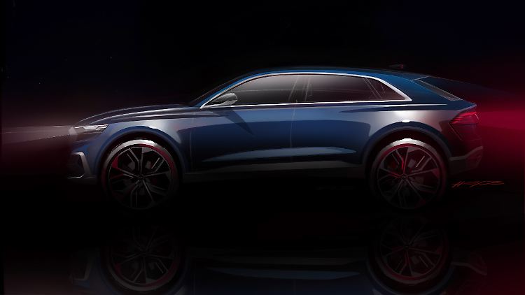 Audi passt auch seinen Q8 dem Trend der coupéhaften Formen an.
