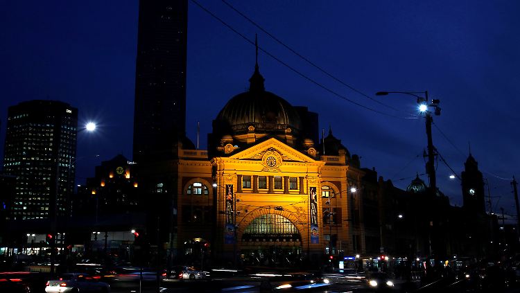 Flinders Street in Melbournes Zentrum