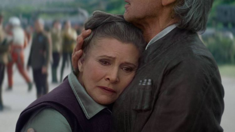 Carrie Fisher mit Filmpartner Harrison Ford in "Star Wars: Das Erwachen der Macht" (2015).