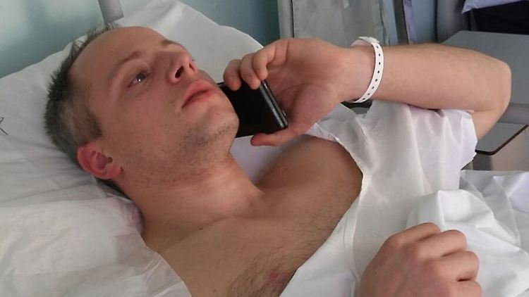 Christian Movio im Krankenhaus.