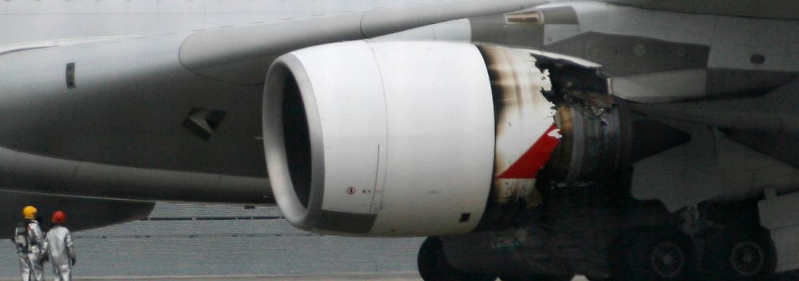 Von Qantas bleibt hier nicht viel übrig: Das Känguru-Logo auf dem Triebwerk des A380 hat sich über den Wolken selbstständig gemacht.