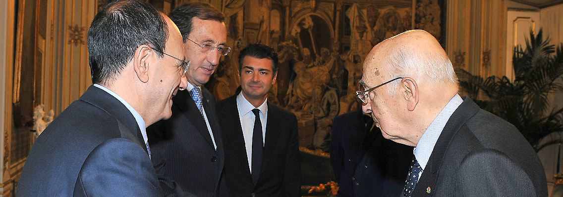 Fini und Schifani im Gespräch mit Staatspräsident Napolitano.