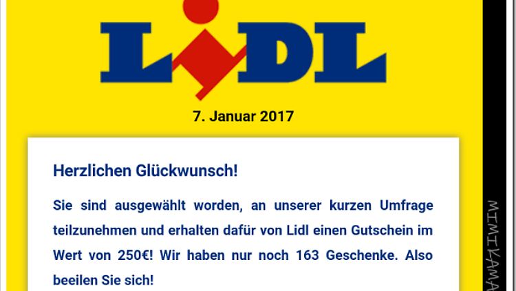 Lidl hat via Twitter klargestellt, dass es mit den WhatsApp-Nachrichten nichts zu tun hat und es kein Gewinnspiel gibt.