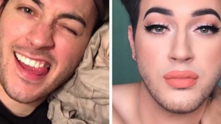 Manny Mua mit und ohne Makeup.