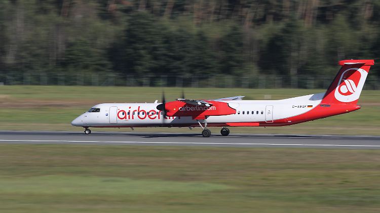 Eine Air-Berlin-Maschine am Flughafen Nürnberg (Symbolfoto).