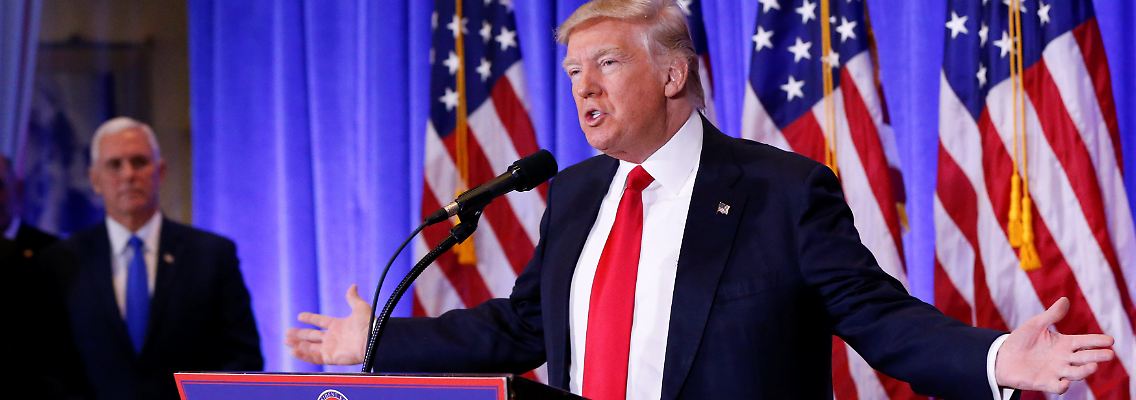 Trump bei der PK in New York.