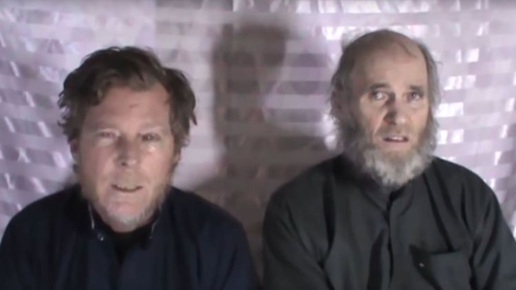 Die letzte Aufnahme von Timothy Weeks (l.) und Kevin King, die sich drei Jahre in der Hand der Taliban befanden.