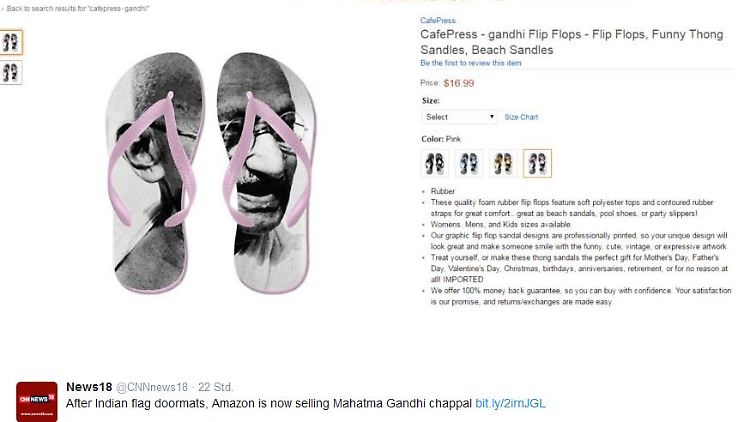 Gandhi als Motiv auf Badelatschen finden viele Inder einfach respektlos.