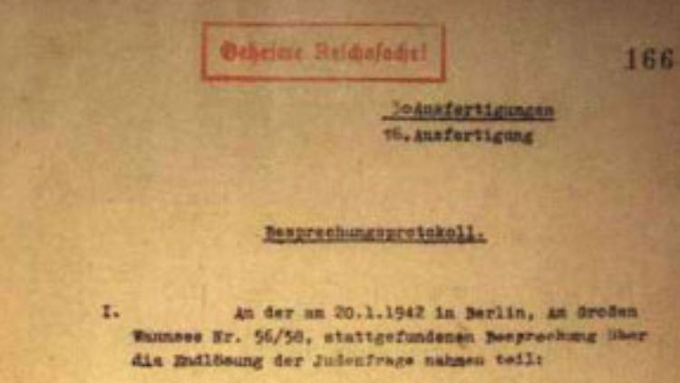 Dieses Protokoll der Wannseekonferenz wurde nur durch Zufall nicht vernichtet.