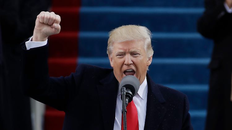 Donald Trump bei seiner Amtseinführung am 20. Januar 2017.