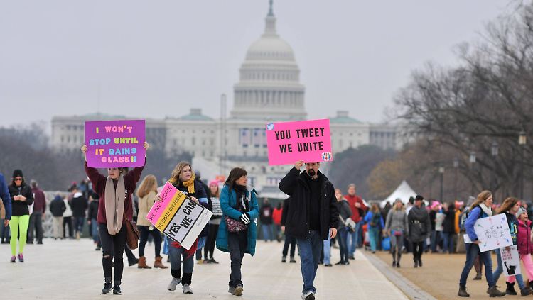 Hunderttausende protestierten in Washington gegen Trump.