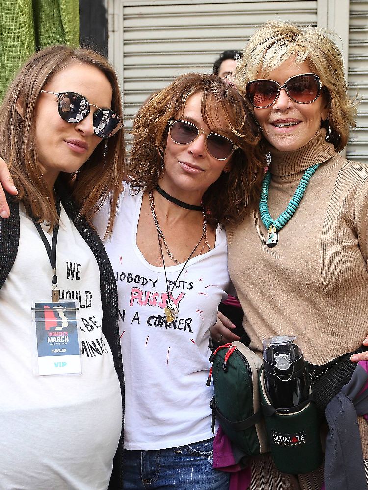 Portman, Jennifer Grey und Jane Fonda kürzlich beim "Women' s March" in Los Angeles.