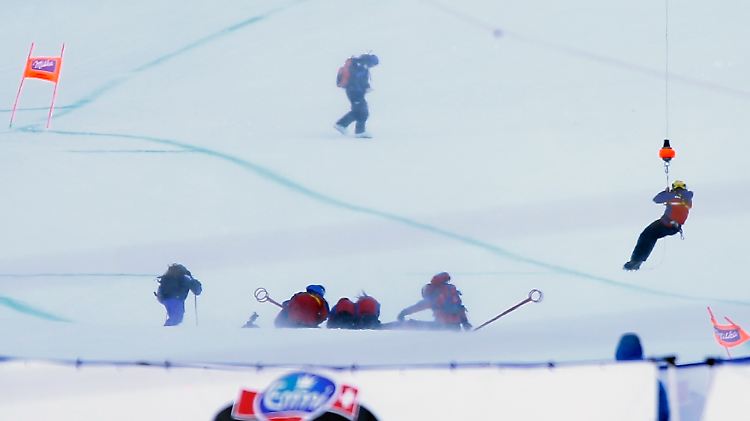 Valentin Giraud Moine konnte nach seinem Sturz nicht mehr alleine aufstehen.