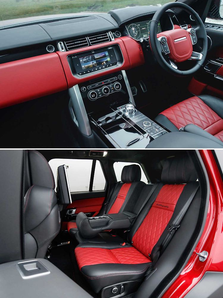 Die Kombination Rot-Schwarz gefiel beim Range Rover SVAutobiographie Dynamic am besten, weil es zur Gesamtperformance passte.