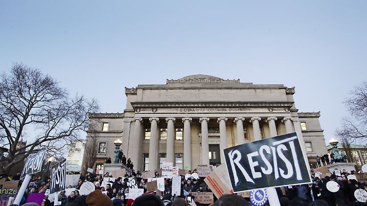 Demonstration auf dem Gelände der Columbia-Universität in New York am 30. Januar.
