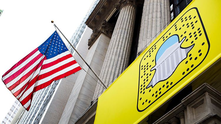 Snapchat-Fahne an der Wall Street: Der Umsatz explodierte zuletzt auf 404 Millionen Dollar.