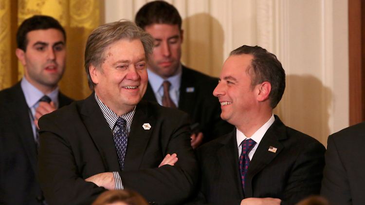 Chefberater Stephen Bannon und Stabschef Reince Priebus stehen für unterschiedliche Strategien - die eine wild, die andere geordnet. Über ein inhaltliches Zerwürfnis ist bisher nichts bekannt.