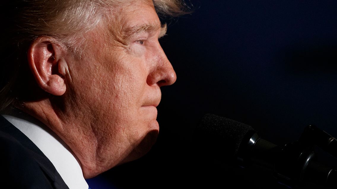President Donald Trump pauses as he speaks to the Major County Sheriffs' Association and Major Cities Chiefs Association, Wednesday, Feb. 8, 2017, in Washington. (AP Photo/Evan Vucci)