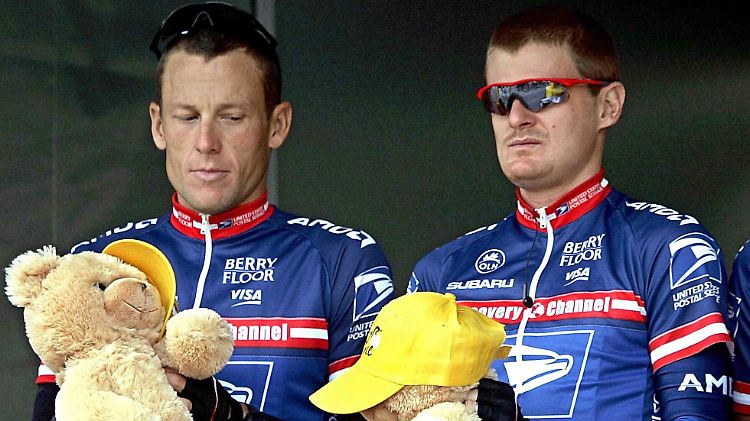 Einst Teamkollegen - heute Widersacher: Lance Armstrong (l.) und Floyd Landis.