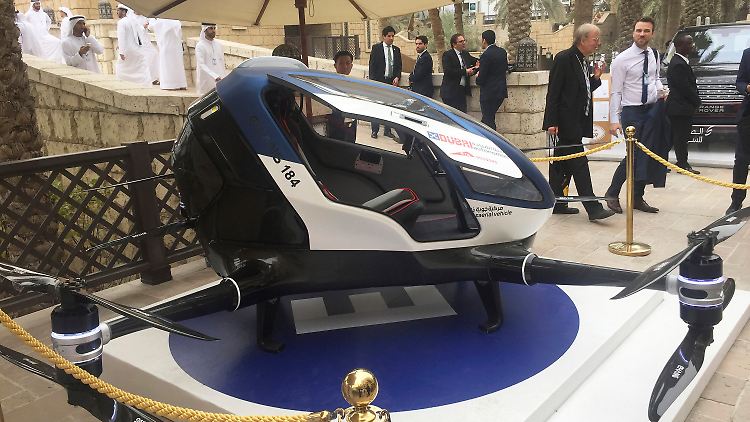 Eine solche Taxidrohne könnte in den Arabischen Emiraten bald schon keine Seltenheitmehr sein.