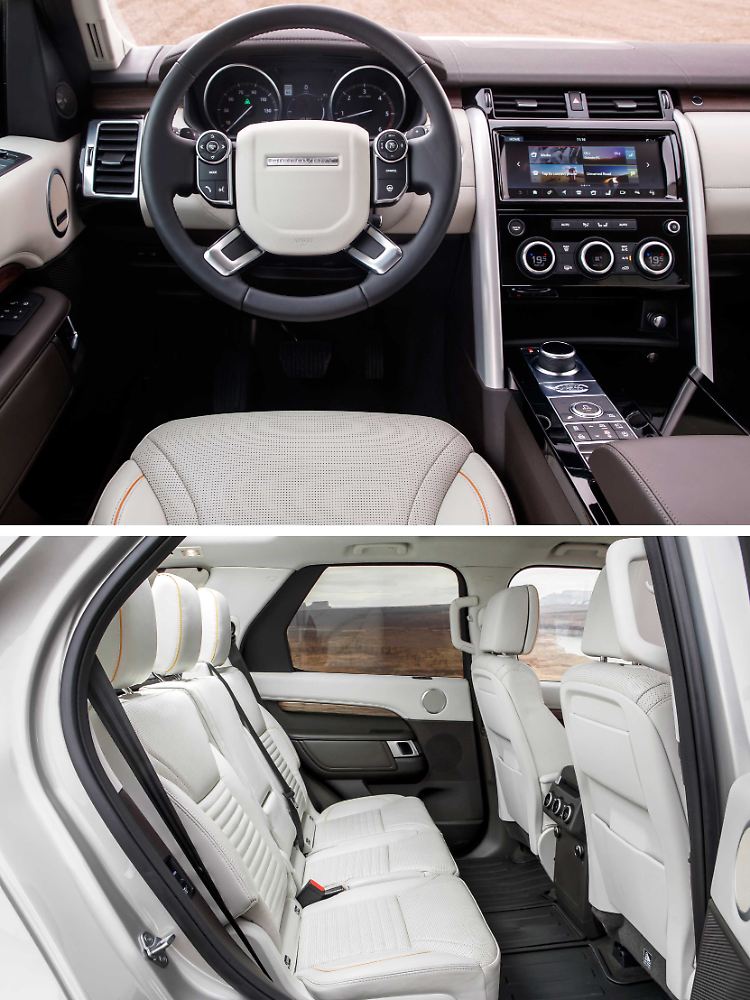 Mehr Luxus und viel Platz bietet der Land Rover Discovery im Innenraum.