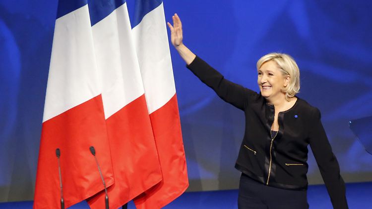 Die FN-Chefin Le Pen will ihr Land unter anderem aus der Eurozone führen.