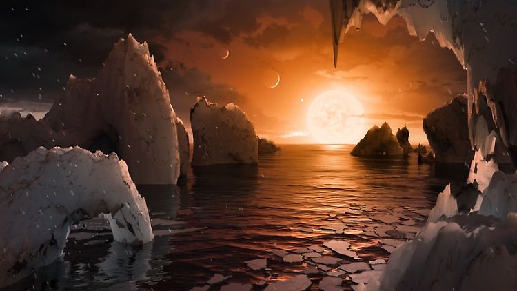 So könnte es auf einem der Trappist-1-Planeten aussehen, meint die Nasa.