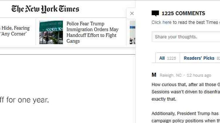 Die "New York Times"  betreibt ein aufwendiges Kommentar-Forum.