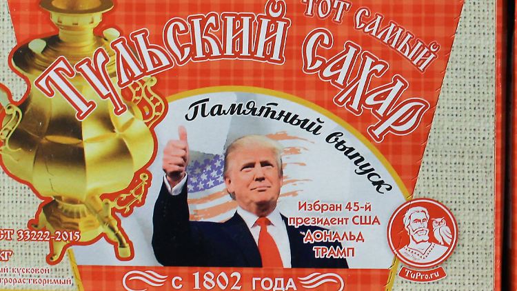 So süß: Russischer Zucker wirbt mit Trumps Konterfei.
