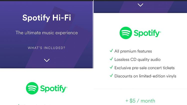 Die ersten Nutzer erhalten schon Angebote für "Spotify Hi-Fi".