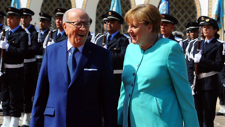 Kanzlerin Angela Merkel mit dem tunesischen Präsidenten Beji Caid Essebsi.