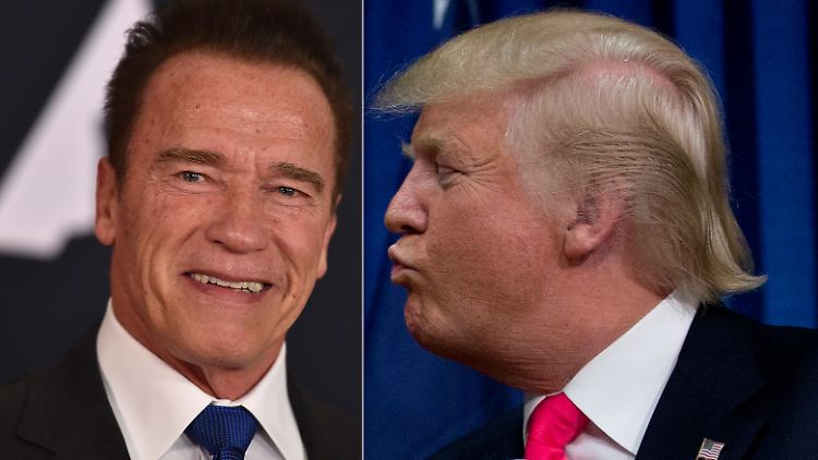 Geht da was? Arnold Schwarzenegger (l.) und Donald Trump.