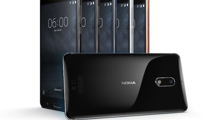 Das glänzend schwarze Nokia 6 in limitierter Auflage war mit 300 Euro das teuerste finnische Smartphone in Barcelona.