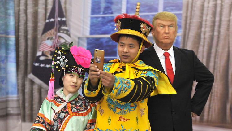 US-Präsident Trump als Wachsfigur in Chinas nordöstlicher Provinz Liaoning.