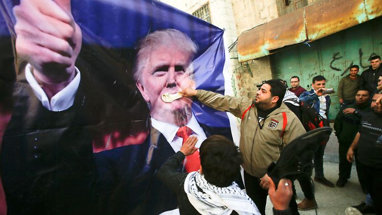 Bei den Palästinensern erfreut sich Donald Trump keiner besonders großen Beliebtheit.