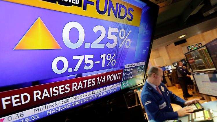 Die Leitzinserhöhung war an der Wall Street erwartet worden.
