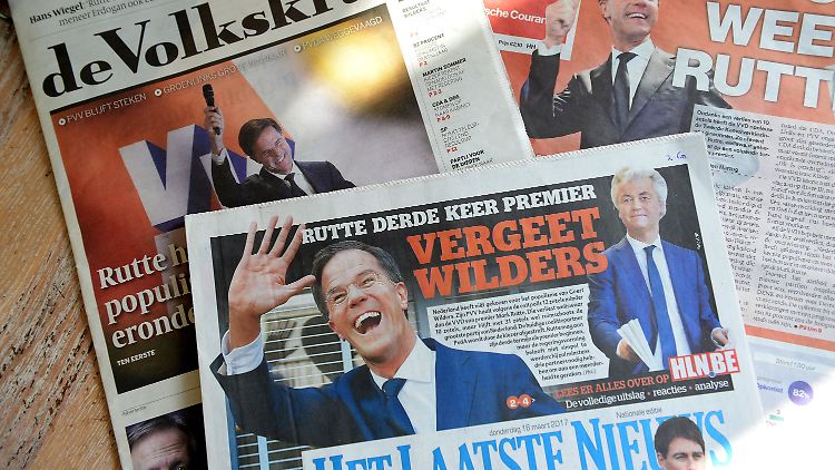 Überraschend deutlich hinter Mark Ruttes VVD landete Geert Wilders' PVV.
