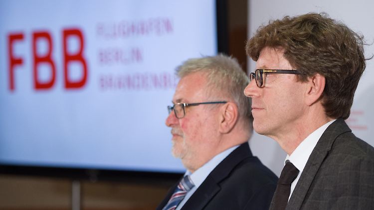Neue Top-Manager: Aufsichtsratschef Bretschneider (l). und Flughafenchef Lütke Daldrup.
