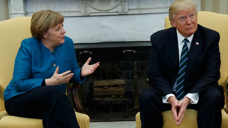 Bundeskanzlerin Merkel und US-Präsident Trump loten im Oval Office ihre Gemeinsamkeiten aus. 