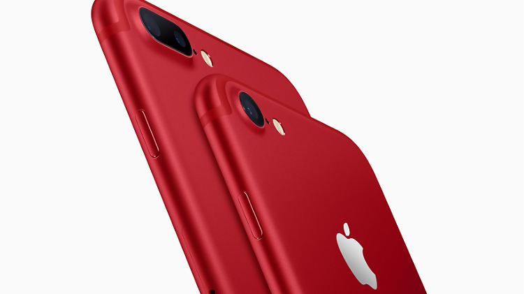 Das rote iPhone 7 fällt auf und dient zusätzlich einem guten Zweck.